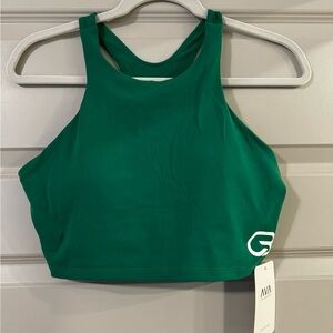 Ava CycleBar Green Crop Workout Top. Size: XL